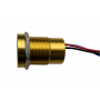 Buton tactil SPST 19mm, metalic auriu, LED rosu/verde, NO