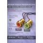 Buton tactil SPST 19mm, metalic auriu, LED rosu/verde, NO