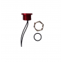 Buton tactil piezoelectric SPST, 16mm, metalic rosu, NO, 12-24V
