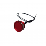 Buton tactil piezoelectric SPST, 16mm, metalic rosu, NO, 12-24V