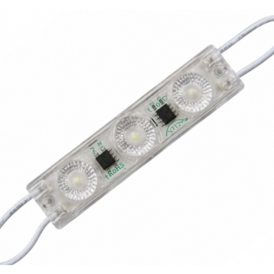 Modul LED 220V AC, 3 LED SMD3030, 1.55W, IP67, 165°, alb rece