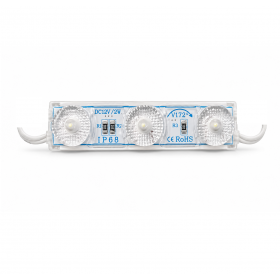 Modul 3x3030 LED 12V alb rece 2W 172gr dispersie 68x16mm IP68