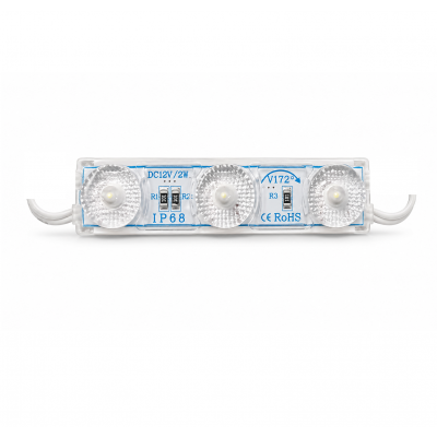 Modul 3x3030 LED 12V alb rece 2W 172gr dispersie 68x16mm IP68