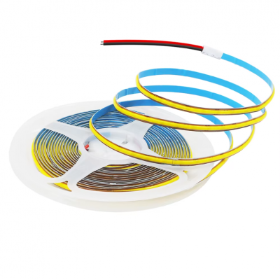 Banda LED COB alb rece 12V, 10m, 9W/m, 400 LED/m, latime 8mm