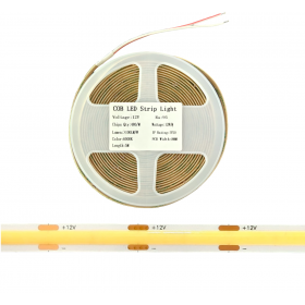 Banda LED COB 12V 5m, 480 LED/m, 6000K alb rece, 8mm, pentru