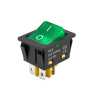 Intrerupator/rocker basculant ON-OFF KCD4, 4 pini, LED verde