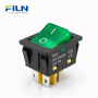 Intrerupator/rocker basculant ON-OFF KCD4, 4 pini, LED verde