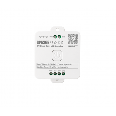 Controler LED SPI SP636E monocolor, 5-24V DC, semnal SPI, pana