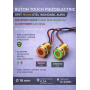 Buton tactil piezoelectric SPST 16mm, metalic auriu, LED