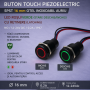 Buton tactil piezoelectric SPST 16mm, metalic negru, LED