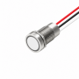 Buton tactil piezoelectric SPST, 16mm inox, LED rosu/verde, NO