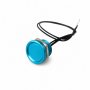 Buton tactil piezoelectric SPST, 19mm, albastru, NO, 12-24V DC