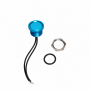 Buton tactil piezoelectric SPST, 19mm, albastru, NO, 12-24V DC