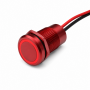 Buton tactil piezoelectric SPST 22mm, metalic rosu, LED