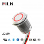 Buton tactil piezoelectric SPST 22mm, metalic, LED rosu/verde