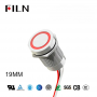 Buton tactil SPST 19mm, metalic, LED rosu/verde, NO, 12-24V DC