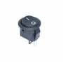 Intrerupator rocker rotund ON-OFF 6A 250VAC 2P 20mm diam, negru
