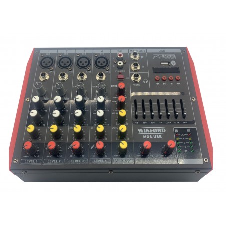 Mixer audio cu 6 canale activ USB/BT