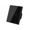 Intrerupator Wifi 2ch touch Sonoff IoT T3EU2C TX IM190314019 NEGRU