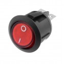 Intrerupator Rocker rotund SPST ON-OFF Rosu cu led 12V/20A IP20